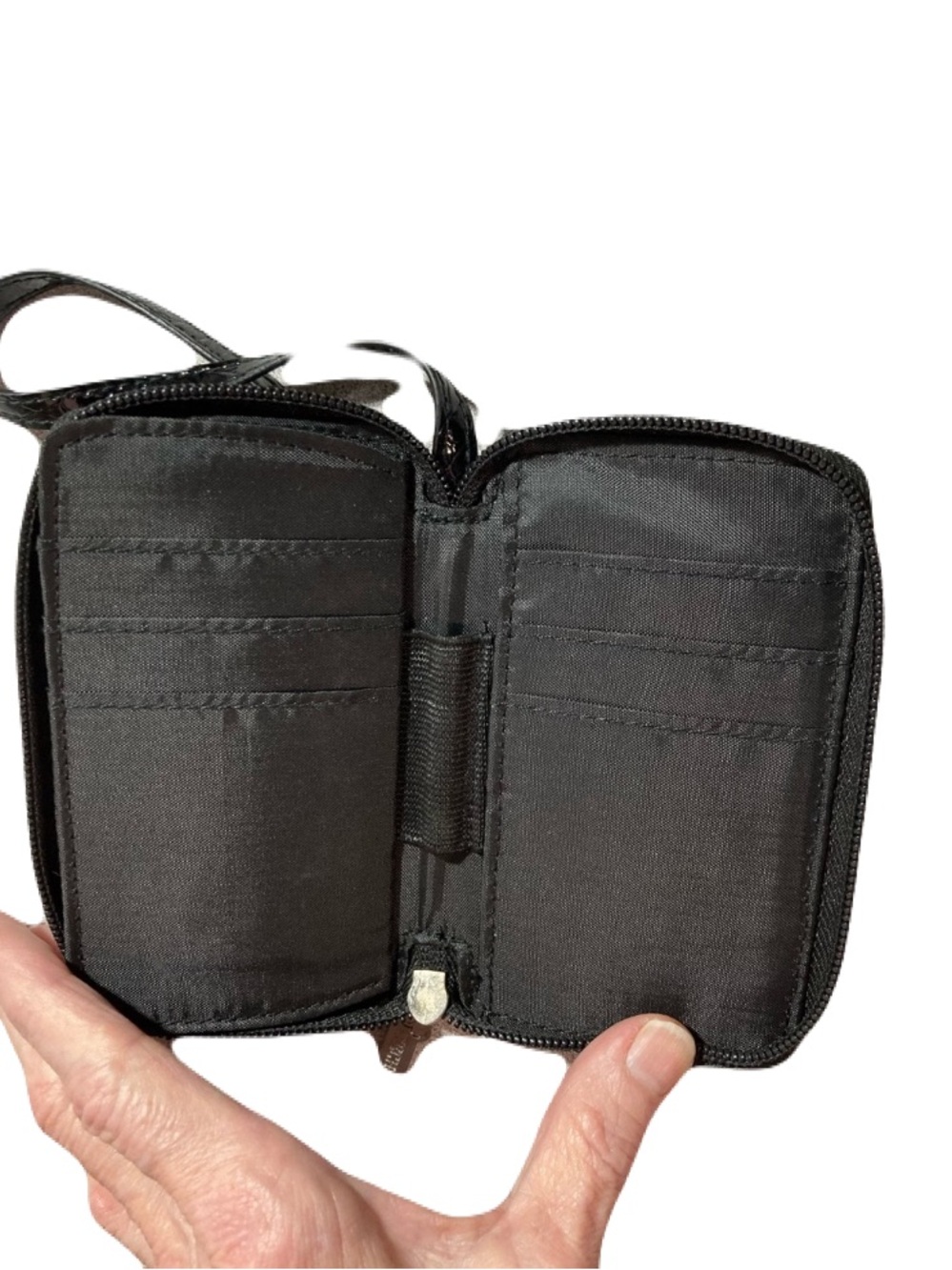 Disney Parks Authentic Mickey Mouse Black Croc-Embossed Phone Case Wristlet EUC - Picture 9 of 11